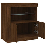 Dressoir met LED-verlichting 60,5x37x67 cm bruin eikenkleur