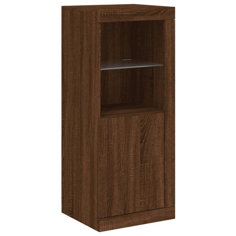 Dressoir met LED-verlichting 41x37x100 cm bruin eikenkleur