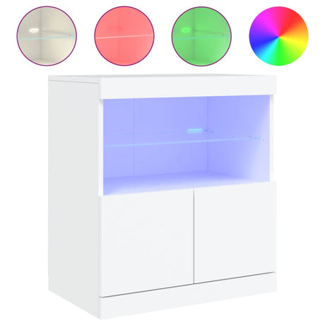 Dressoir met LED-verlichting 60x37x67 cm wit