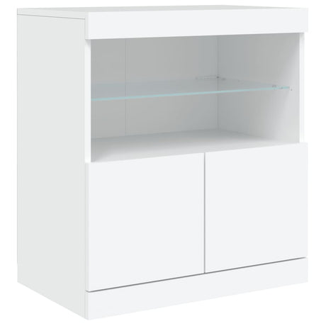 Dressoir met LED-verlichting 60x37x67 cm wit