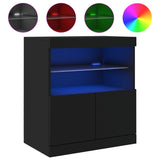 Dressoir met LED-verlichting 60x37x67 cm zwart