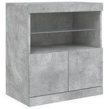 Dressoir met LED-verlichting 60x37x67 cm betongrijs