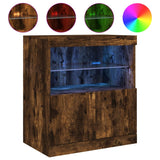 Dressoir met LED-verlichting 60x37x67 cm gerookt eikenkleurig