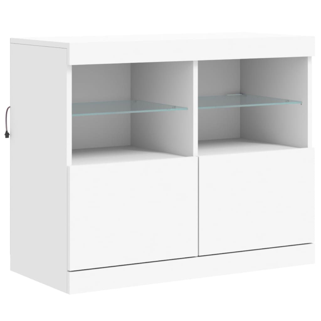 Dressoir met LED-verlichting 81x37x67 cm wit