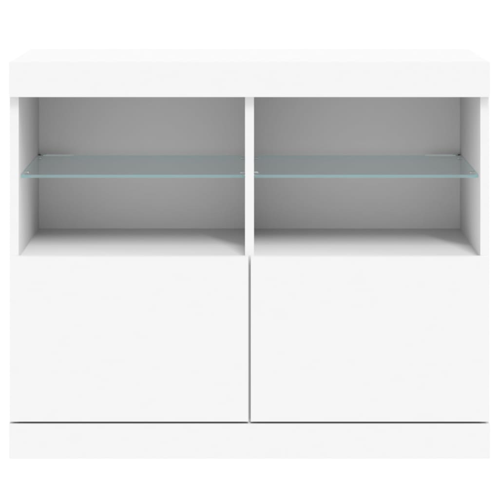 Dressoir met LED-verlichting 81x37x67 cm wit