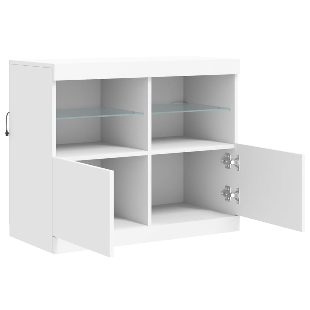 Dressoir met LED-verlichting 81x37x67 cm wit