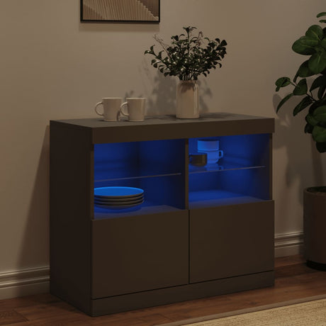 Dressoir met LED-verlichting 81x37x67 cm zwart