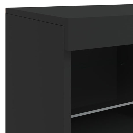 Dressoir met LED-verlichting 81x37x67 cm zwart