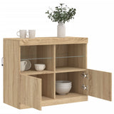 Dressoir met LED-verlichting 81x37x67 cm sonoma eikenkleurig