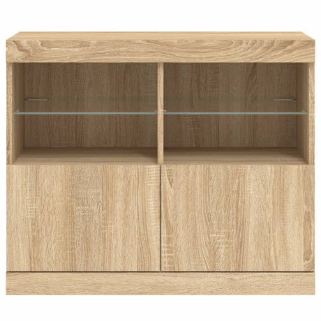 Dressoir met LED-verlichting 81x37x67 cm sonoma eikenkleurig