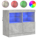 Dressoir met LED-verlichting 81x37x67 cm betongrijs