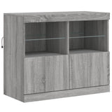 Dressoir met LED-verlichting 81x37x67 cm grijs sonoma eiken