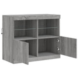 Dressoir met LED-verlichting 81x37x67 cm grijs sonoma eiken