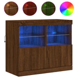 Dressoir met LED-verlichting 81x37x67 cm bruin eikenkleur