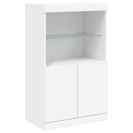 Dressoir met LED-verlichting 60,5x37x100 cm wit