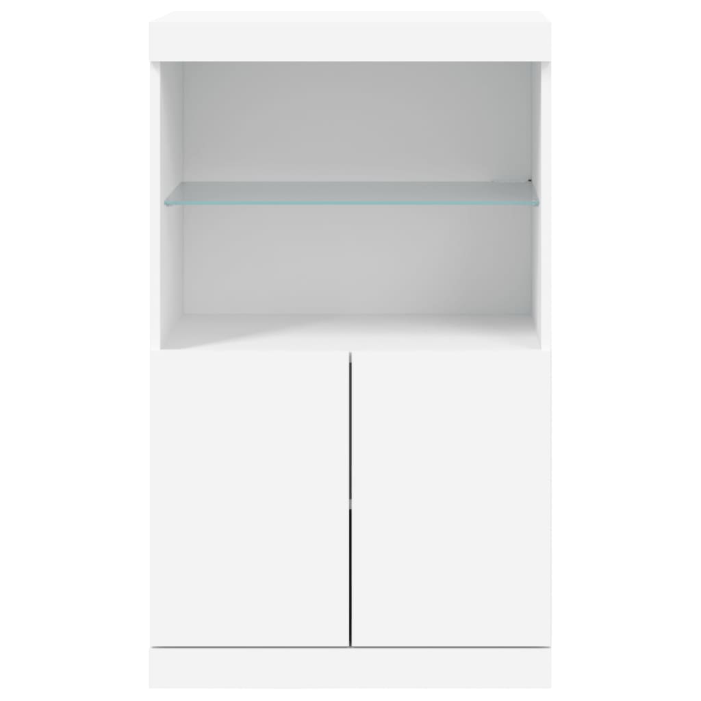 Dressoir met LED-verlichting 60,5x37x100 cm wit