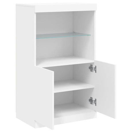 Dressoir met LED-verlichting 60,5x37x100 cm wit