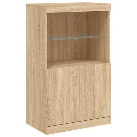 Dressoir met LED-verlichting 60,5x37x100 cm sonoma eikenkleurig