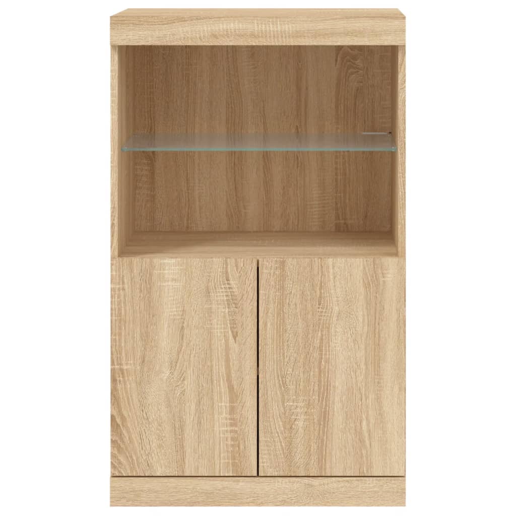 Dressoir met LED-verlichting 60,5x37x100 cm sonoma eikenkleurig