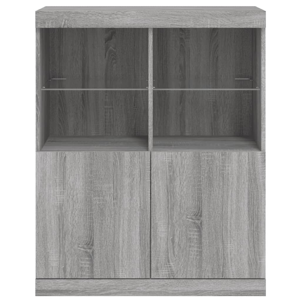 Dressoir met LED-verlichting 81x37x100 cm grijs sonoma eiken