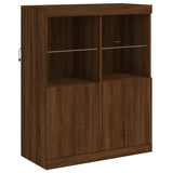 Dressoir met LED-verlichting 81x37x100 cm bruin eikenkleur