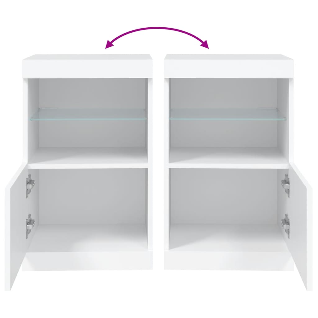 Dressoir met LED-verlichting 41x37x67 cm wit