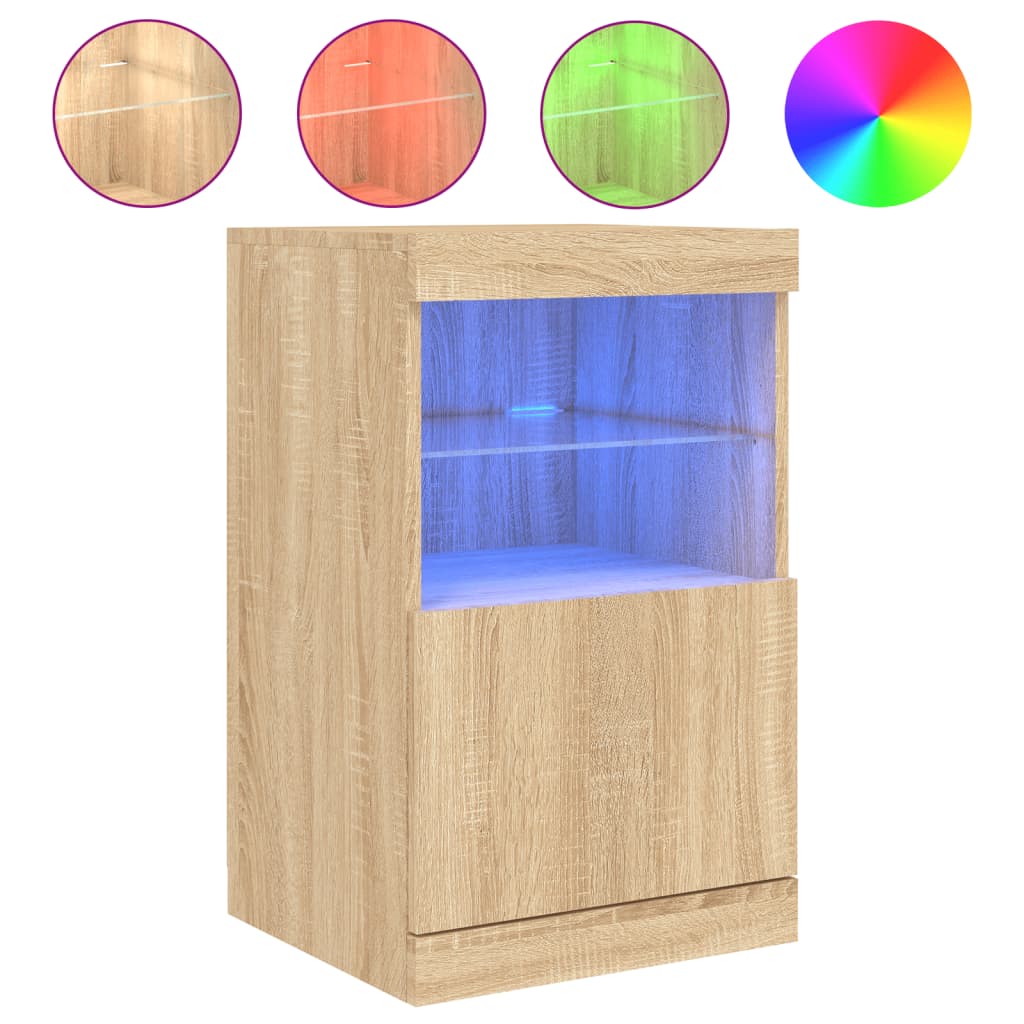 Dressoir met LED-verlichting 41x37x67 cm sonoma eikenkleurig