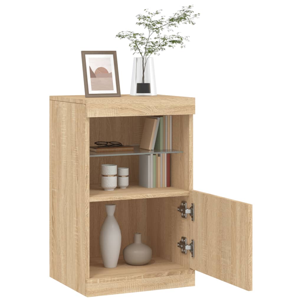 Dressoir met LED-verlichting 41x37x67 cm sonoma eikenkleurig