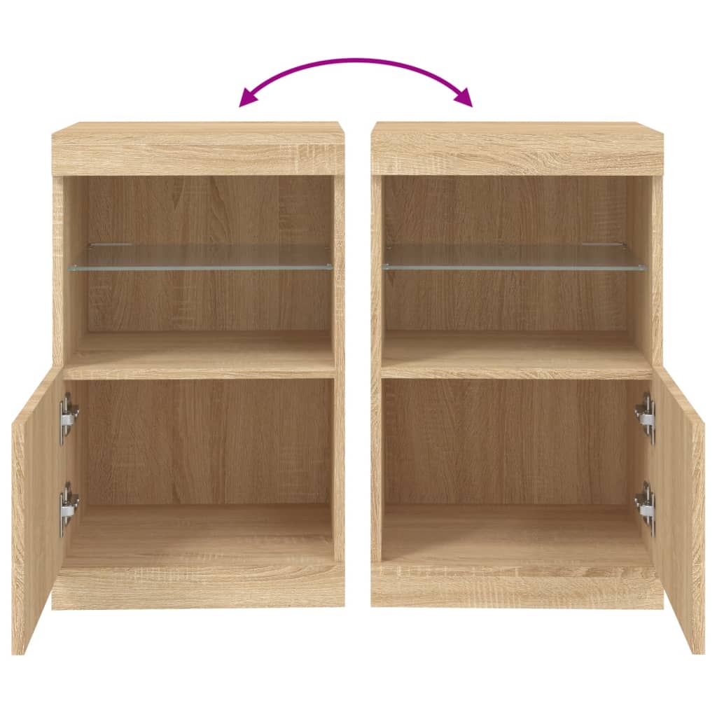 Dressoir met LED-verlichting 41x37x67 cm sonoma eikenkleurig