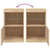 Dressoir met LED-verlichting 41x37x67 cm sonoma eikenkleurig