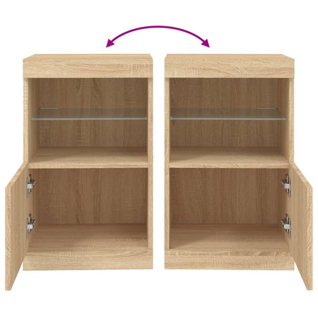 Dressoir met LED-verlichting 41x37x67 cm sonoma eikenkleurig