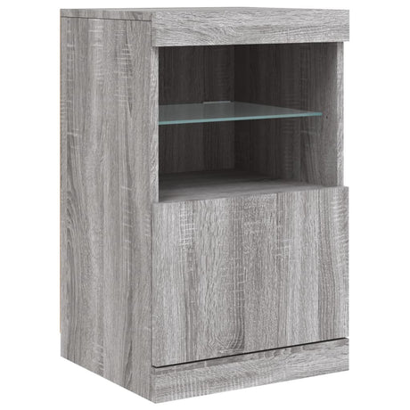 Dressoir met LED-verlichting 41x37x67 cm grijs sonoma eiken