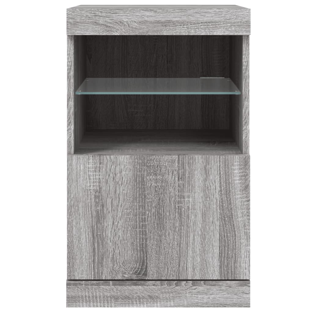 Dressoir met LED-verlichting 41x37x67 cm grijs sonoma eiken