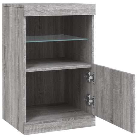 Dressoir met LED-verlichting 41x37x67 cm grijs sonoma eiken