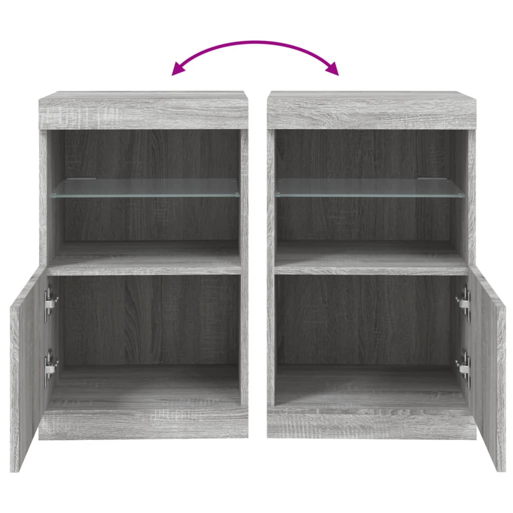 Dressoir met LED-verlichting 41x37x67 cm grijs sonoma eiken