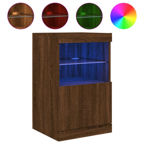 Dressoir met LED-verlichting 41x37x67 cm bruin eikenkleur