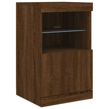 Dressoir met LED-verlichting 41x37x67 cm bruin eikenkleur