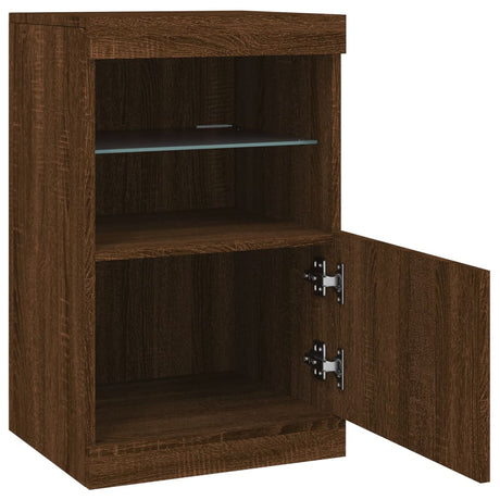 Dressoir met LED-verlichting 41x37x67 cm bruin eikenkleur