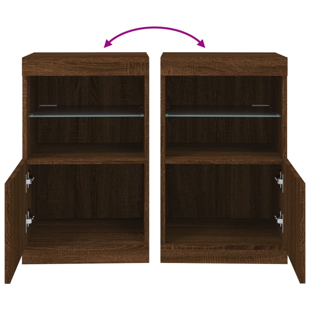 Dressoir met LED-verlichting 41x37x67 cm bruin eikenkleur