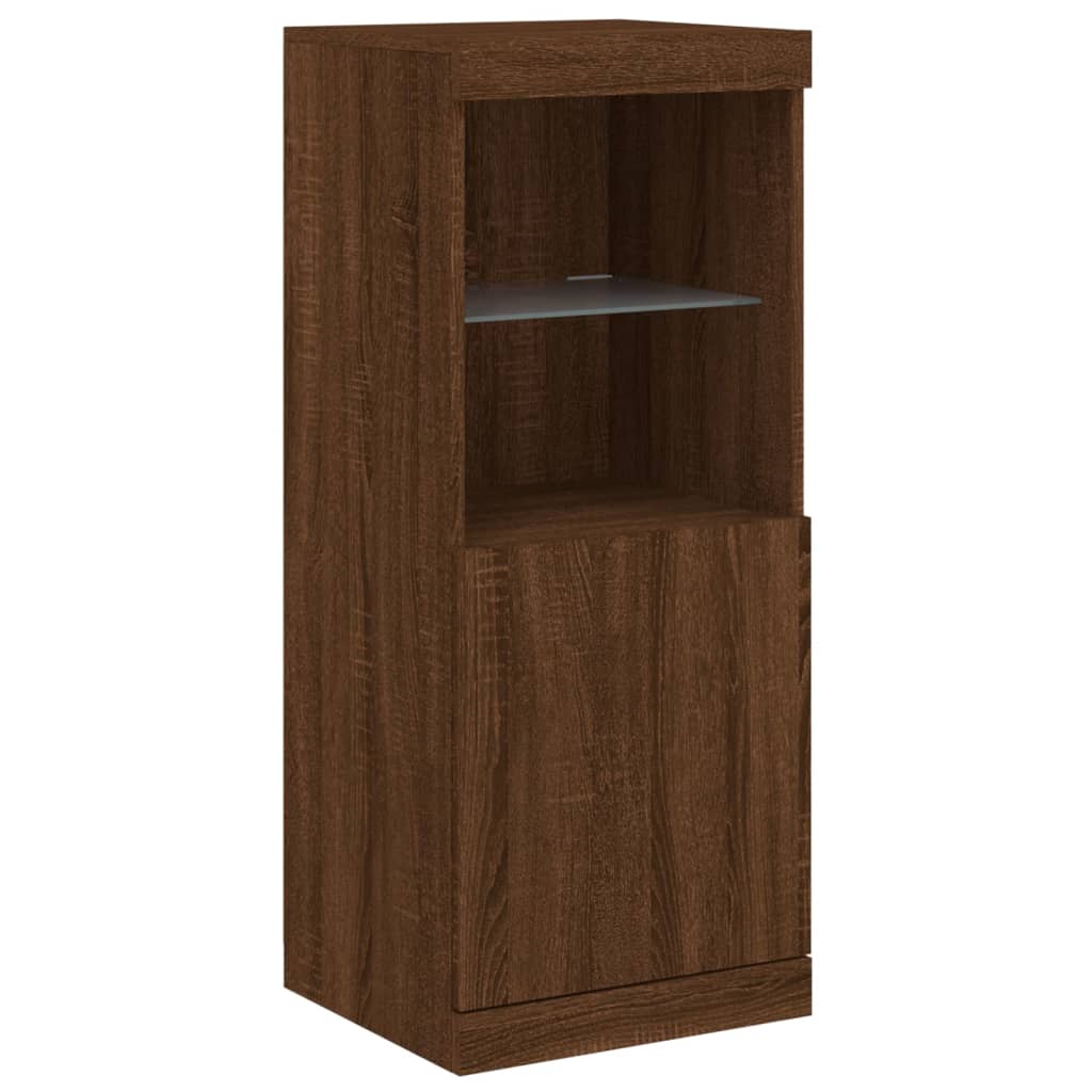 Dressoir met LED-verlichting 41x37x100 cm bruin eikenkleur