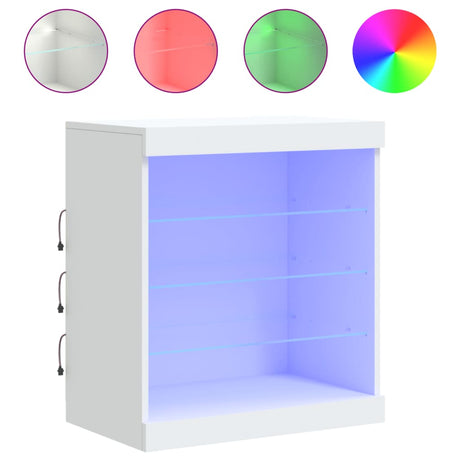 Dressoir met LED-verlichting 60,5x37x67 cm wit