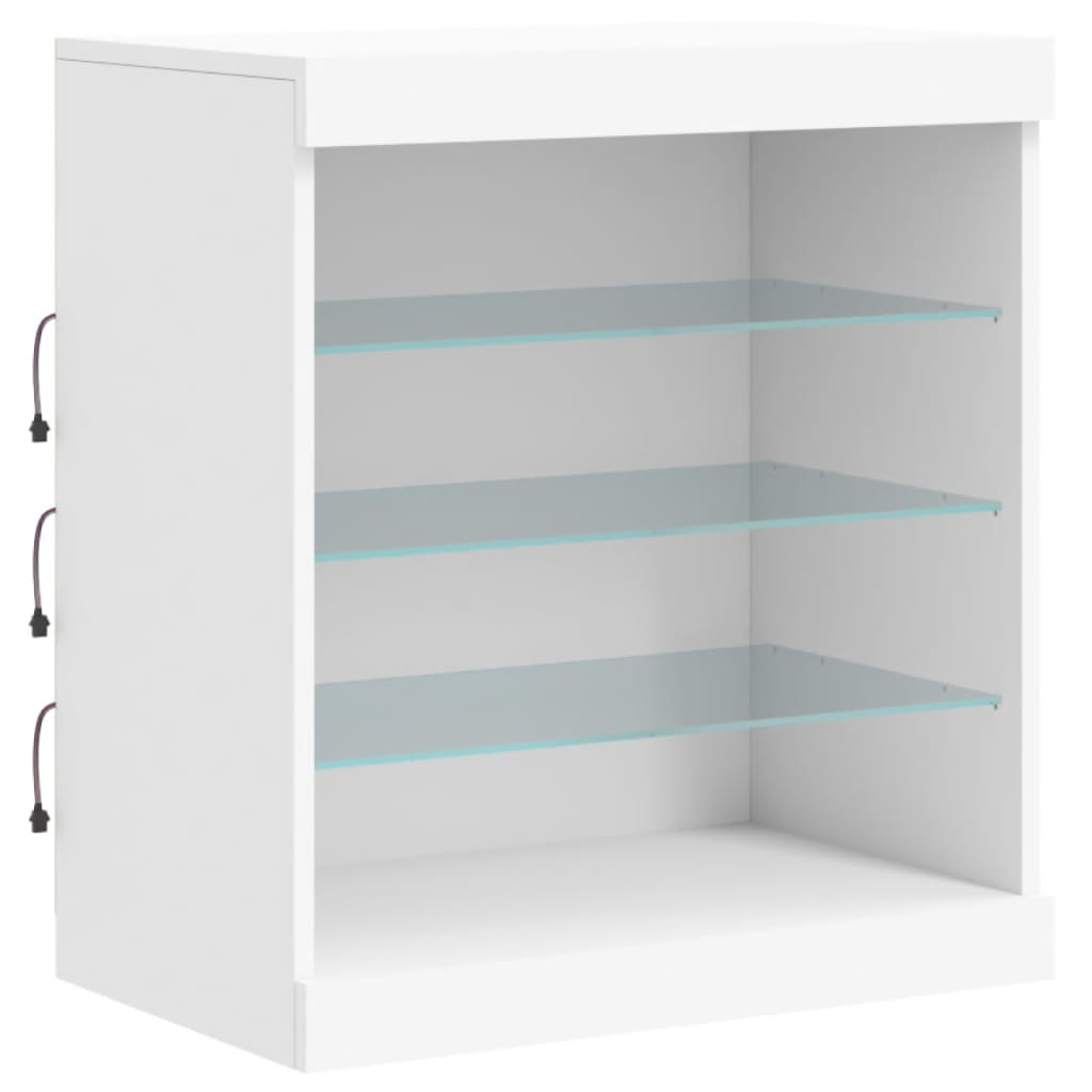 Dressoir met LED-verlichting 60,5x37x67 cm wit