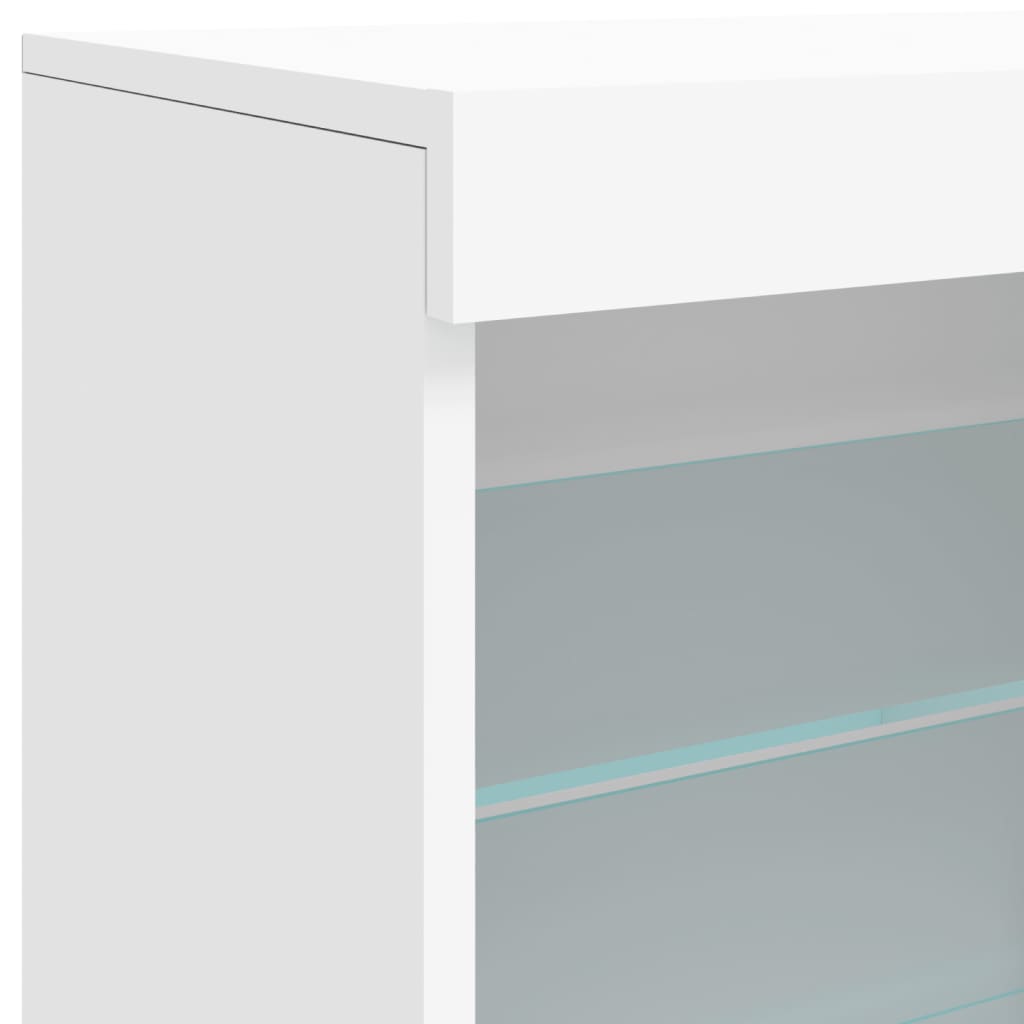 Dressoir met LED-verlichting 60,5x37x67 cm wit