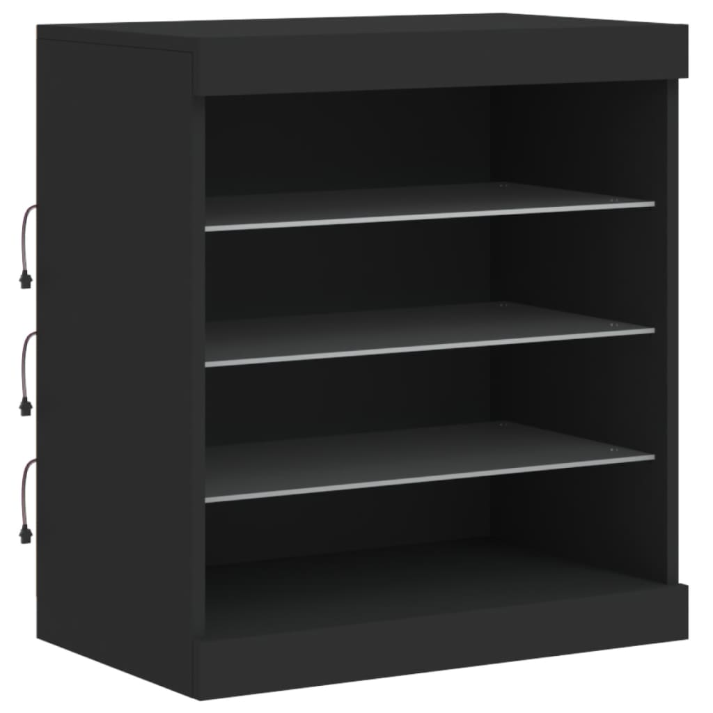 Dressoir met LED-verlichting 60,5x37x67 cm zwart