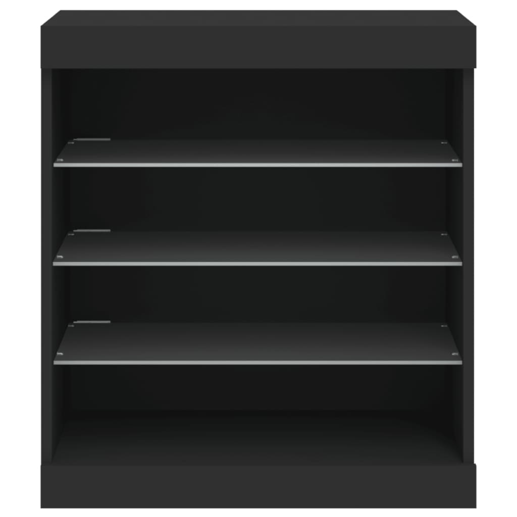 Dressoir met LED-verlichting 60,5x37x67 cm zwart