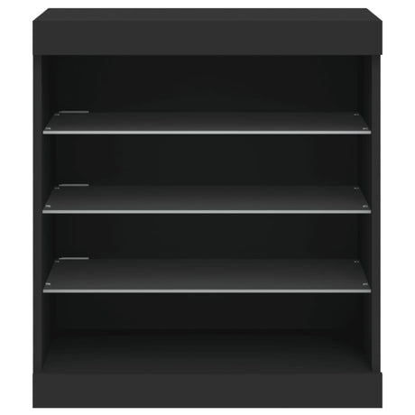 Dressoir met LED-verlichting 60,5x37x67 cm zwart