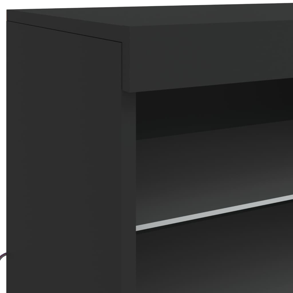 Dressoir met LED-verlichting 60,5x37x67 cm zwart