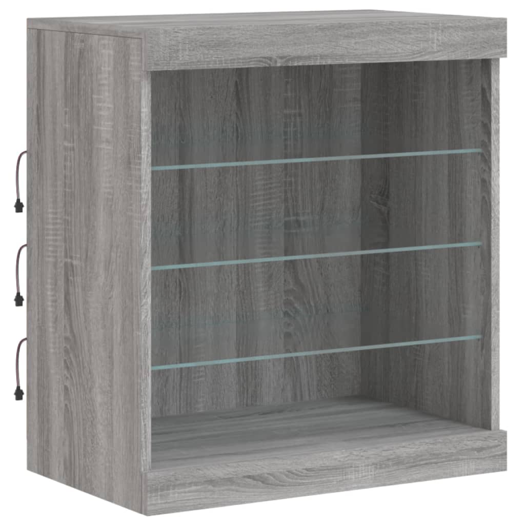 Dressoir met LED-verlichting 60,5x37x67 cm grijs sonoma eiken - AllerleiShop