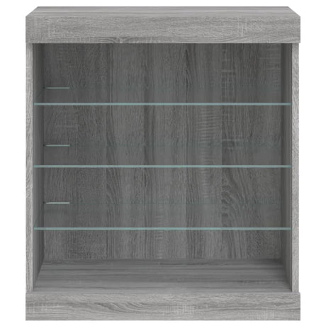 Dressoir met LED-verlichting 60,5x37x67 cm grijs sonoma eiken - AllerleiShop