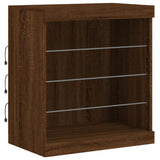 Dressoir met LED-verlichting 60,5x37x67 cm bruin eikenkleur